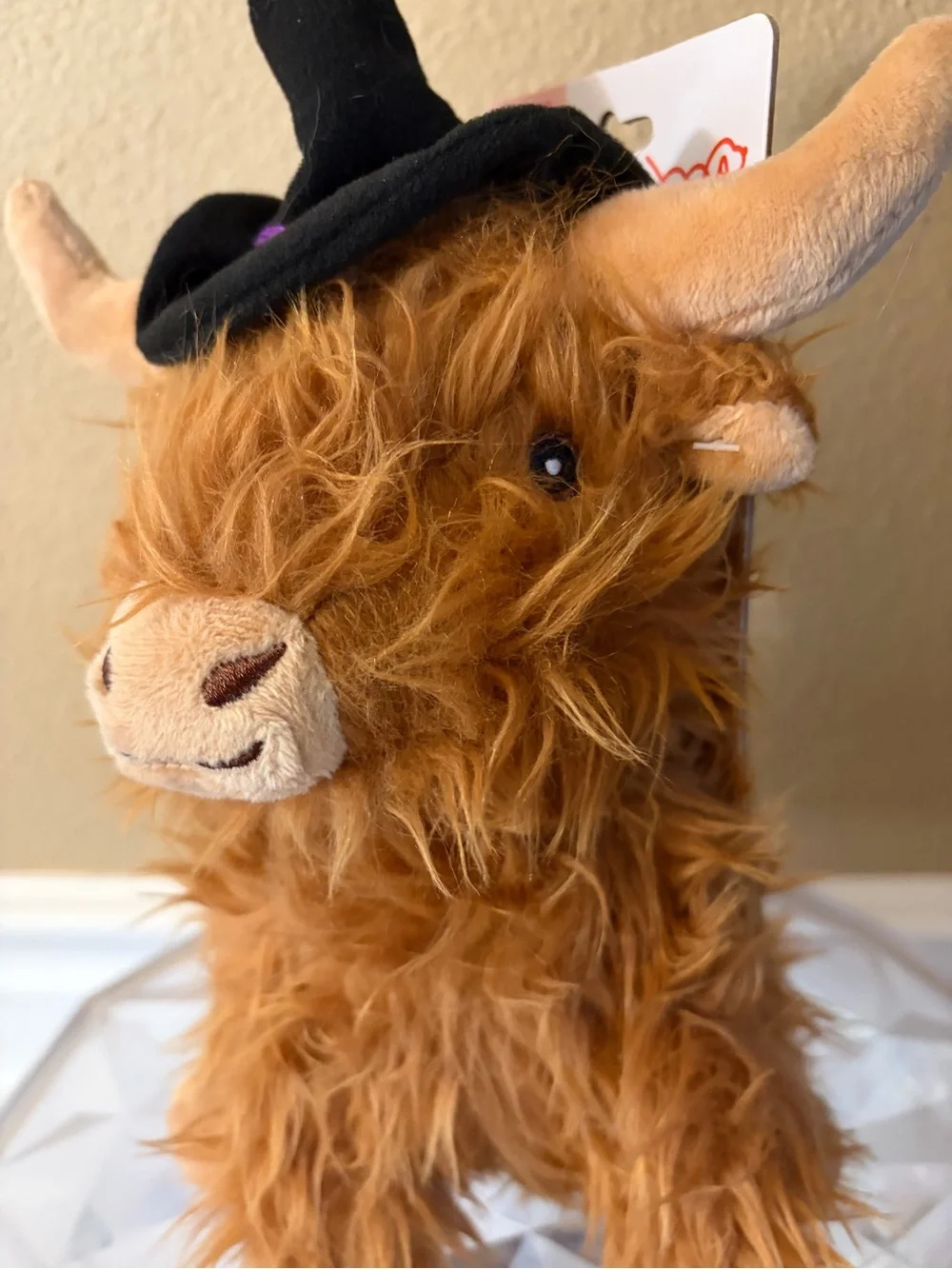 Multi Pet Highland Cow with Witch Hat Dog Toy